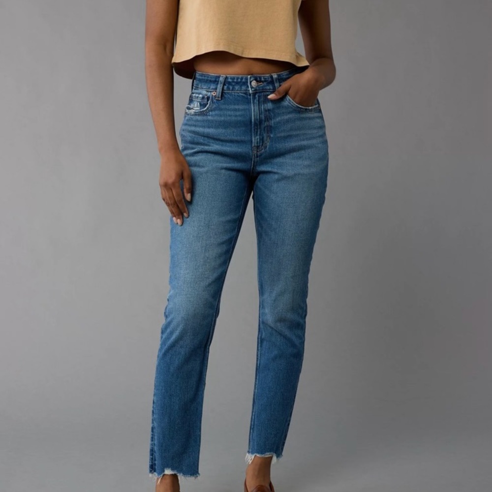 AE Strigid Mom Jean - deep sea blue - size 12